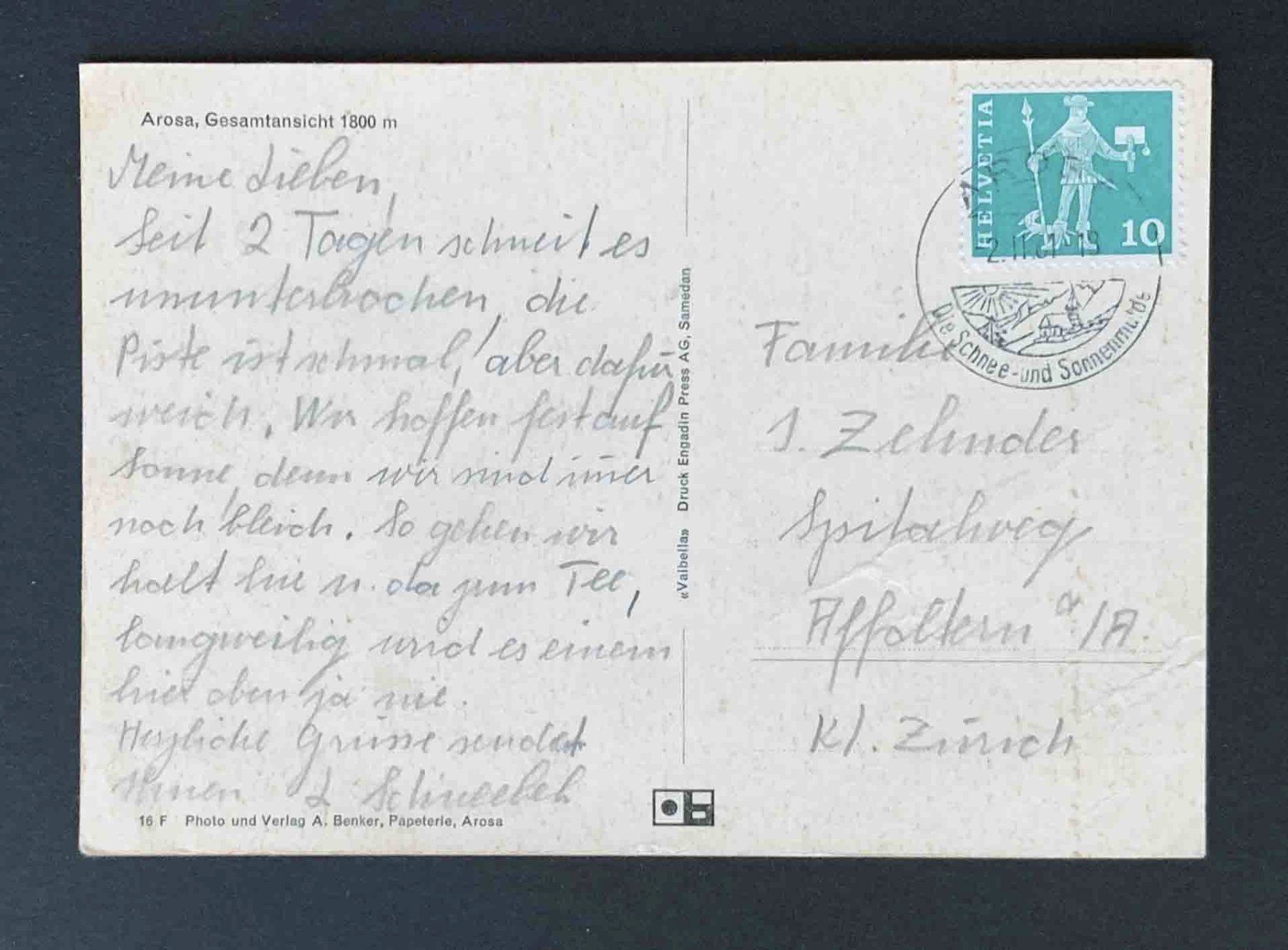 Ansichtskarten: AK Arosa Gesamtansicht – Gebraucht aus Goldau von artelier1 1