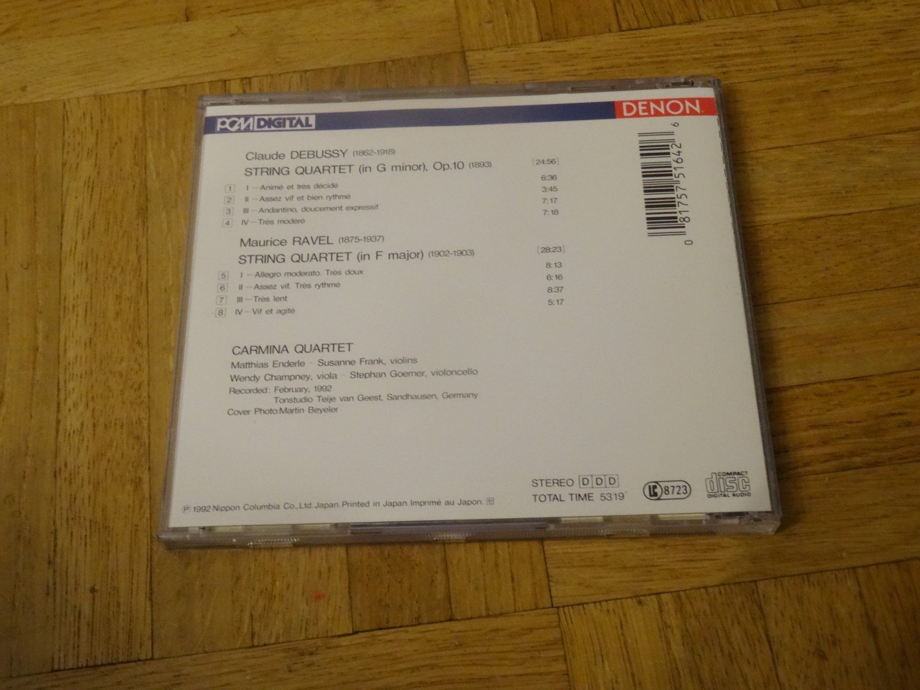 CD: Debussy Ravel String Quartets Carmina Quartet CD – Usato da Olten venduto da Disc-Ausverkauf 1