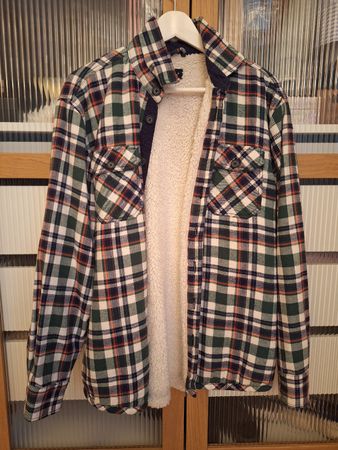 Warme Holzfäller Jacke mit Teddyfutter, Grösse L