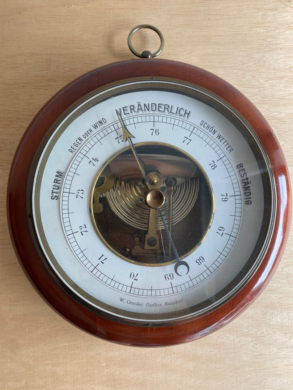 Sonstige antike Technik & Geräte: Alter schön gearbeiteter Barometer mit Holzgehäuse – Gebraucht aus Burgdorf von gre_2ftz