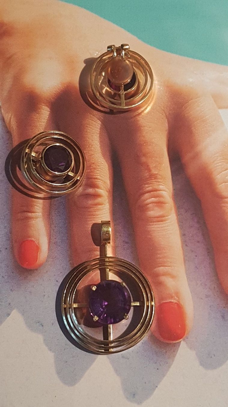 Boucles d'oreille: Tolles Schmuckset mit Amethysten – Neuf (Voir description) à Unterägeri par Altgoldschmuck 5