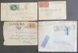 ITALIA: 4 invii postali degli anni 1889–1954