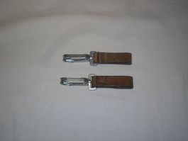 2 Stk. Lederschlaufe mit Karabiner / Flachkarabiner