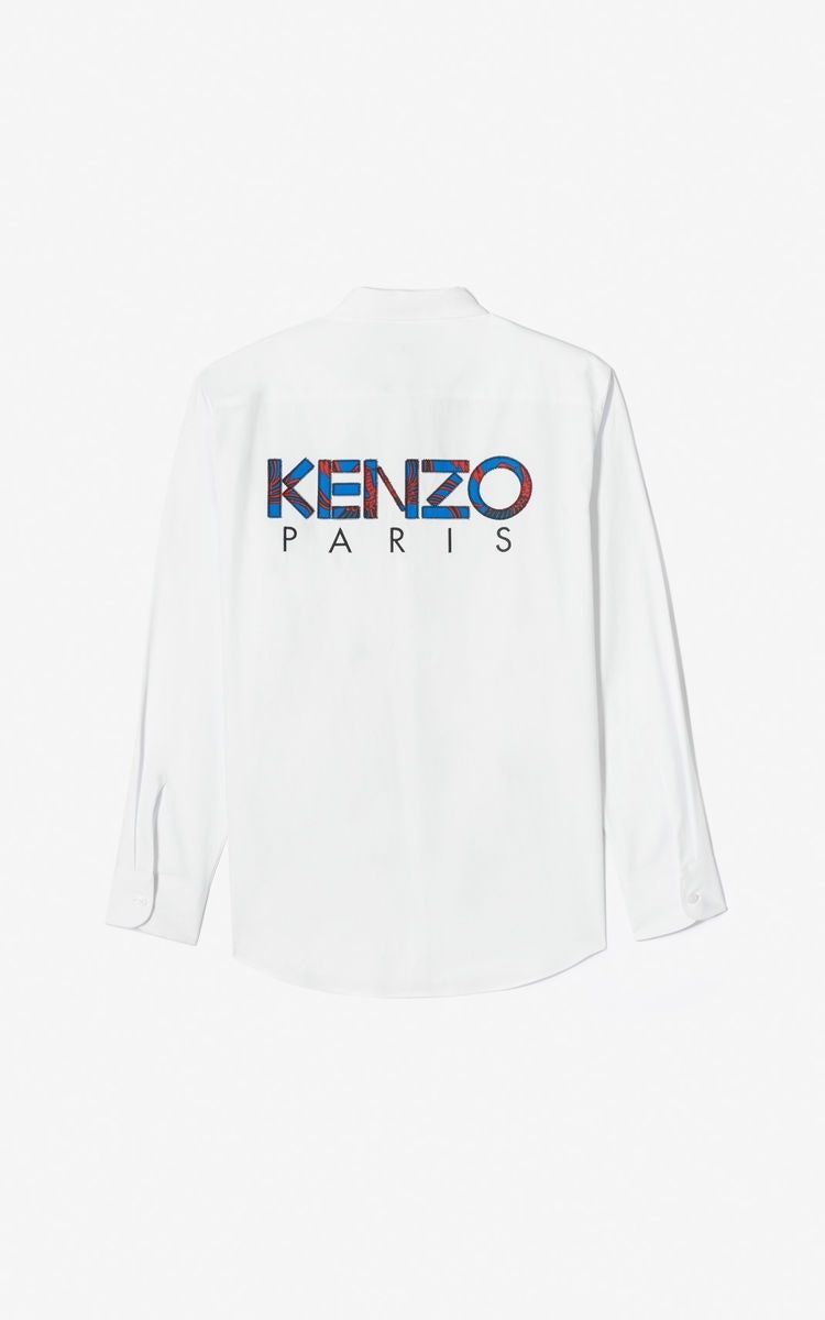 Camicie: Kenzo Back Logo Button Down Long Sleeve Shirt White – Usato da Münchenstein venduto da B771 2