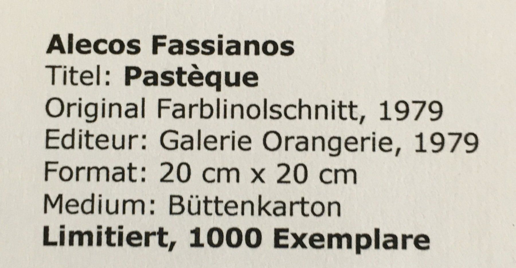 Grafica & Litografie: Alecos Fassianos     "Pastèque"   FARBLINOLSCHNITT – Usato da Nennigkofen venduto da Sommersonnen 2