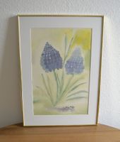 Gerahmtes Aquarell Blaue Blüte