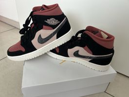Nike Air Jordan 1 Mid Sneaker schwarz rosa neu 38.5