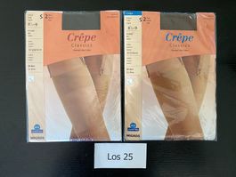 Nylons 4 Paar vintage Strapsstrümpfe braun crèpe bas (Los25)