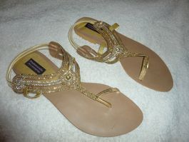 sandales en cuir avec strass  41 neuf mademoisselles femme