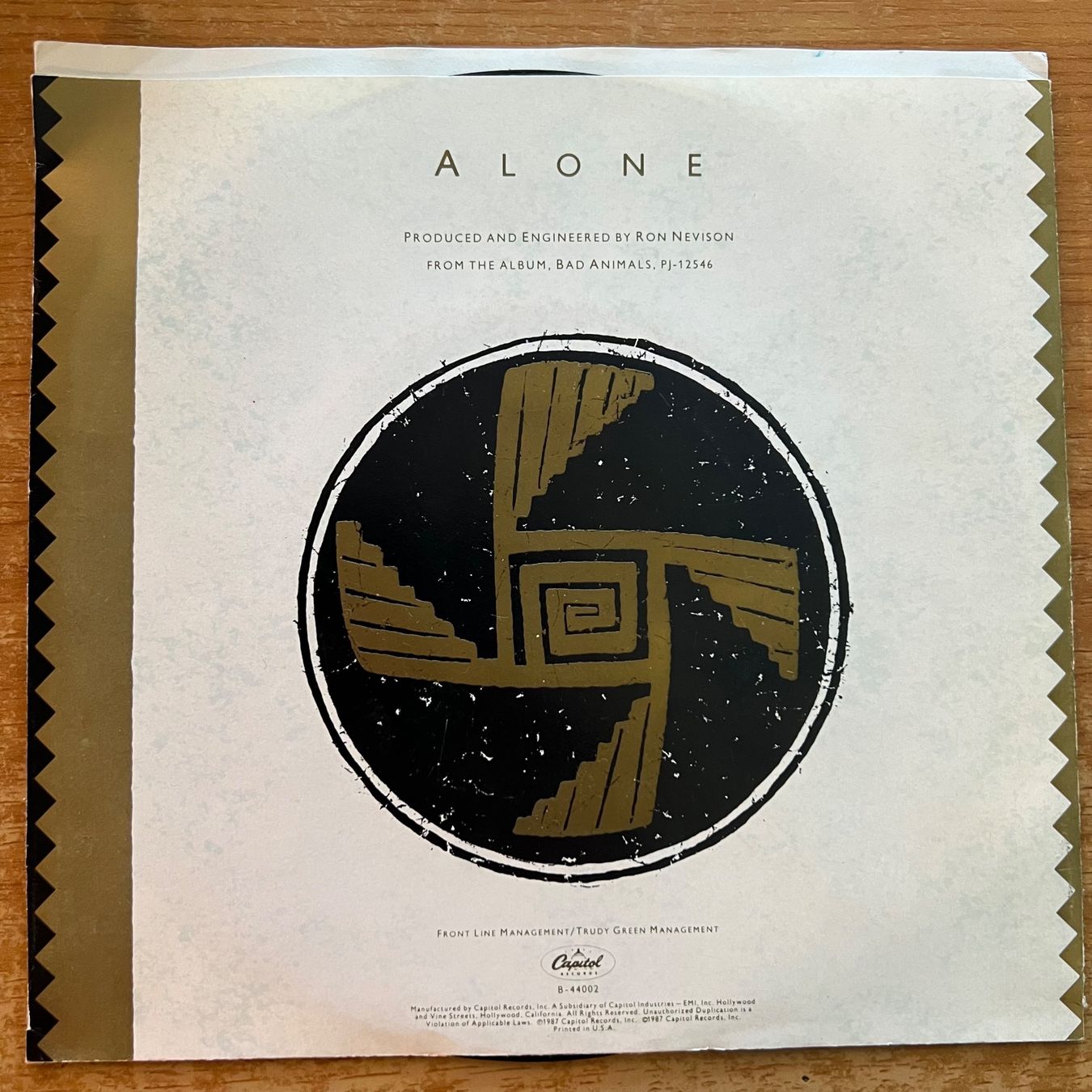 Dischi in vinile: Heart - Alone / 1. US-Press. 1987 - TOP – Usato da Gais venduto da soundcave57 1
