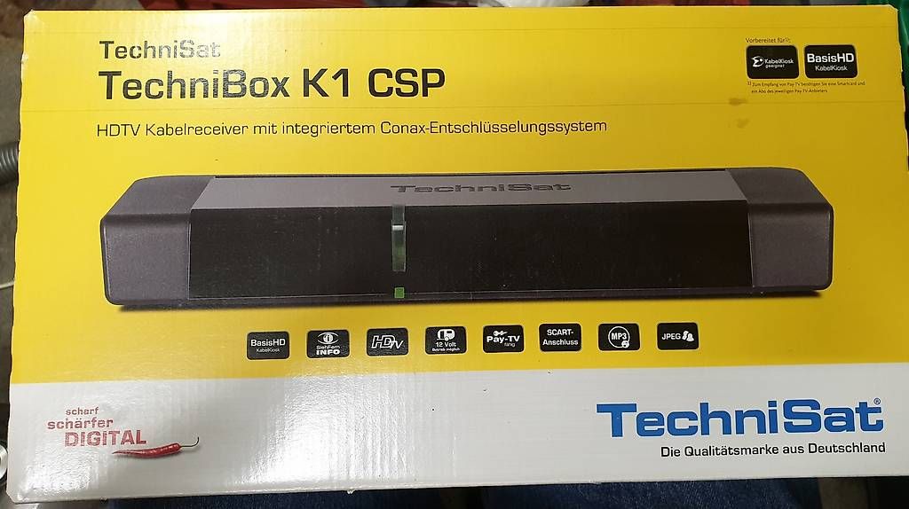 Technisat Ricevitori: TechniSat Technibox K1 CSP. HDTV Kabelreceiver – Usato da Schiers venduto da Pet70