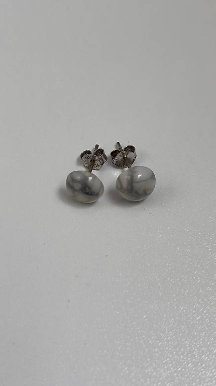 Orecchini pendenti & Orecchini a lobo: Ohrstecker Howlit mit 925 Silber – Nuovo (secondo la descrizione) da Baden venduto da Chrisenft 1