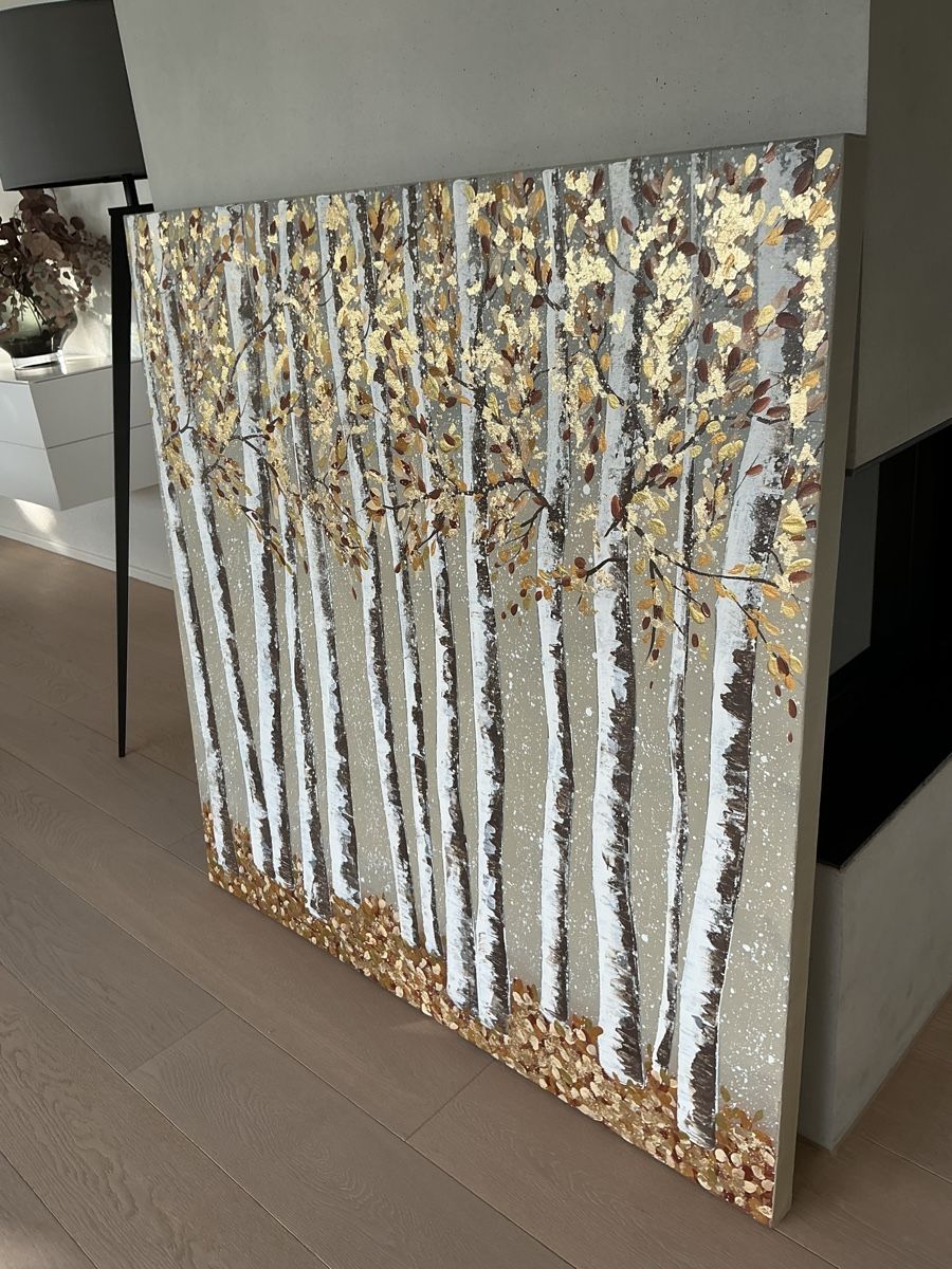 Gemälde: „Golden Forest“ XL Artwork – Neu und originalverpackt aus Uznach von Spillmannkunst43 6