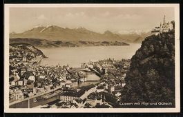 Luzern, Teilansicht mit Rigi und Gütsch