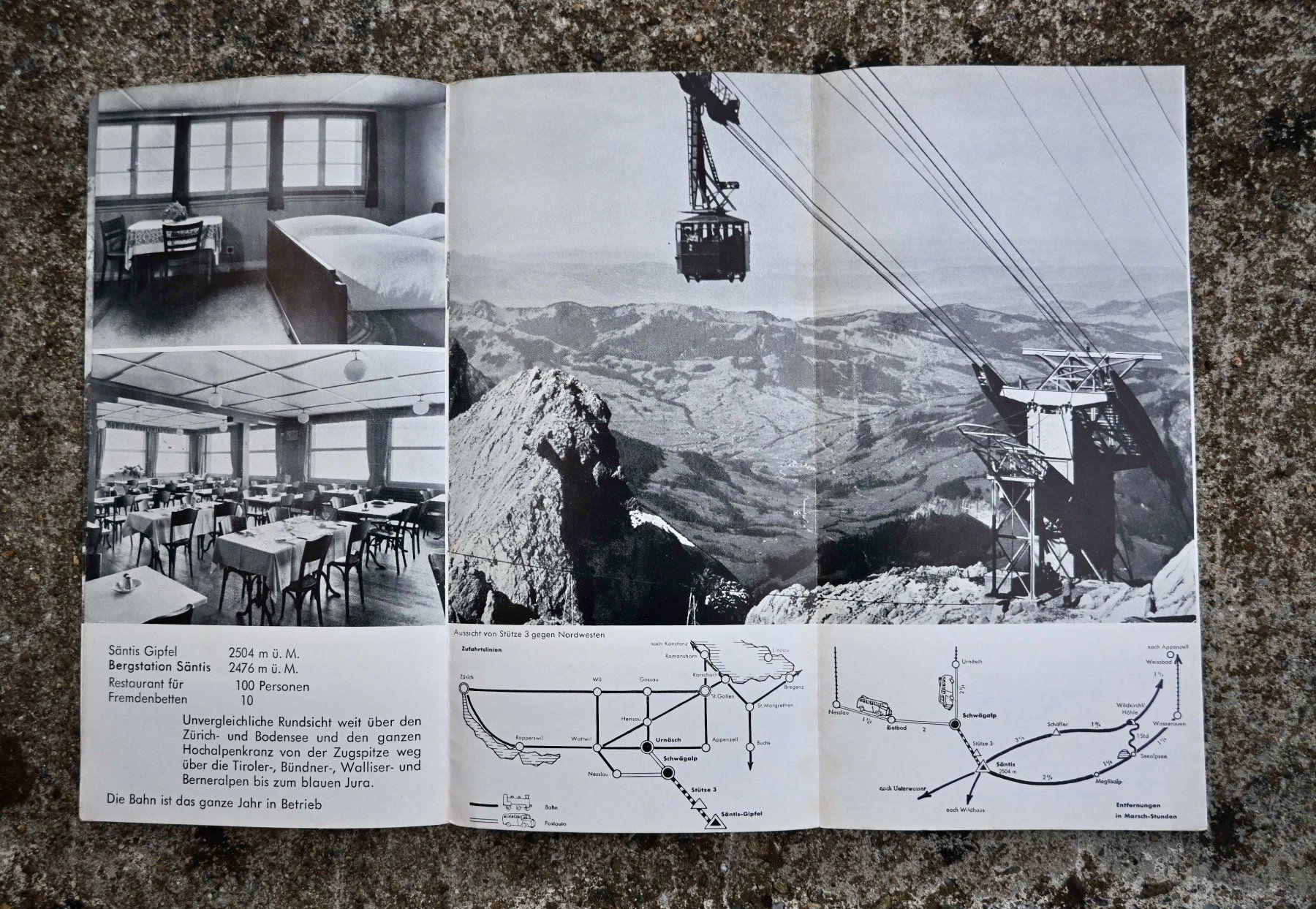 Documenti: um 1950 Prospekt SÄNTIS Urnäsch Schwebebahn – Usato da Pfaffhausen venduto da mono_rec 3