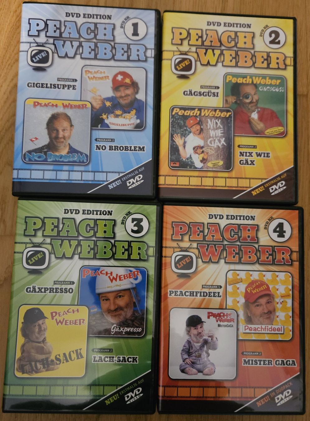Tutti i DVDs: Peach Weber DVD-Edition 1-4, Schweizer Comedy zum Lachen – Nuovo (secondo la descrizione) da Muttenz venduto da Gepard23