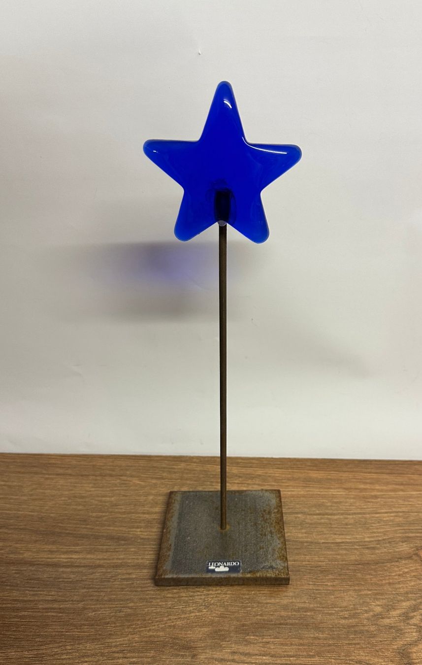 Tutte le decorazioni: Blauer Glasstern auf Metallsockel Leonardo – Usato da Nussbaumen AG venduto da olitech5415