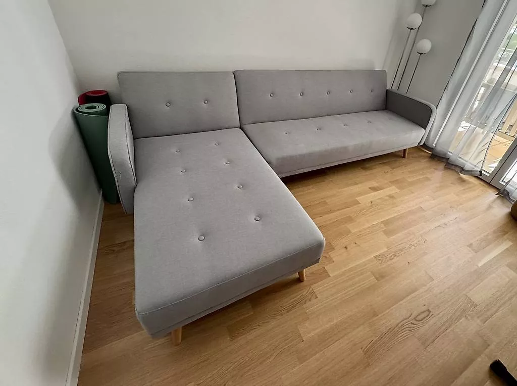 Divani: Eckcouch hellgrau Stoff 274×155 cm – Usato da Marly venduto da inf_qnw7 1