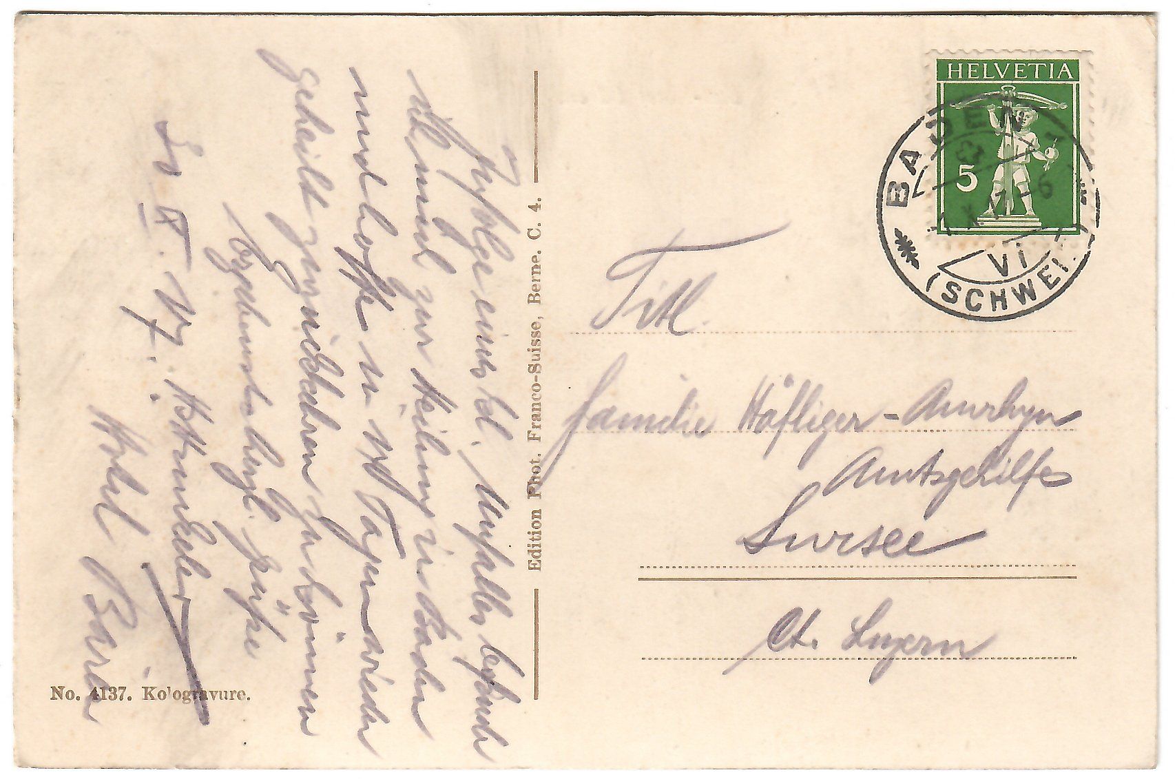 Cartoline postali: Ansichtskarte Baden,  Bad-Hotel Bären – Usato da Kerns venduto da etma3 1