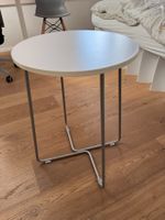 Beistelltisch weiss Metallgestell rund gebraucht