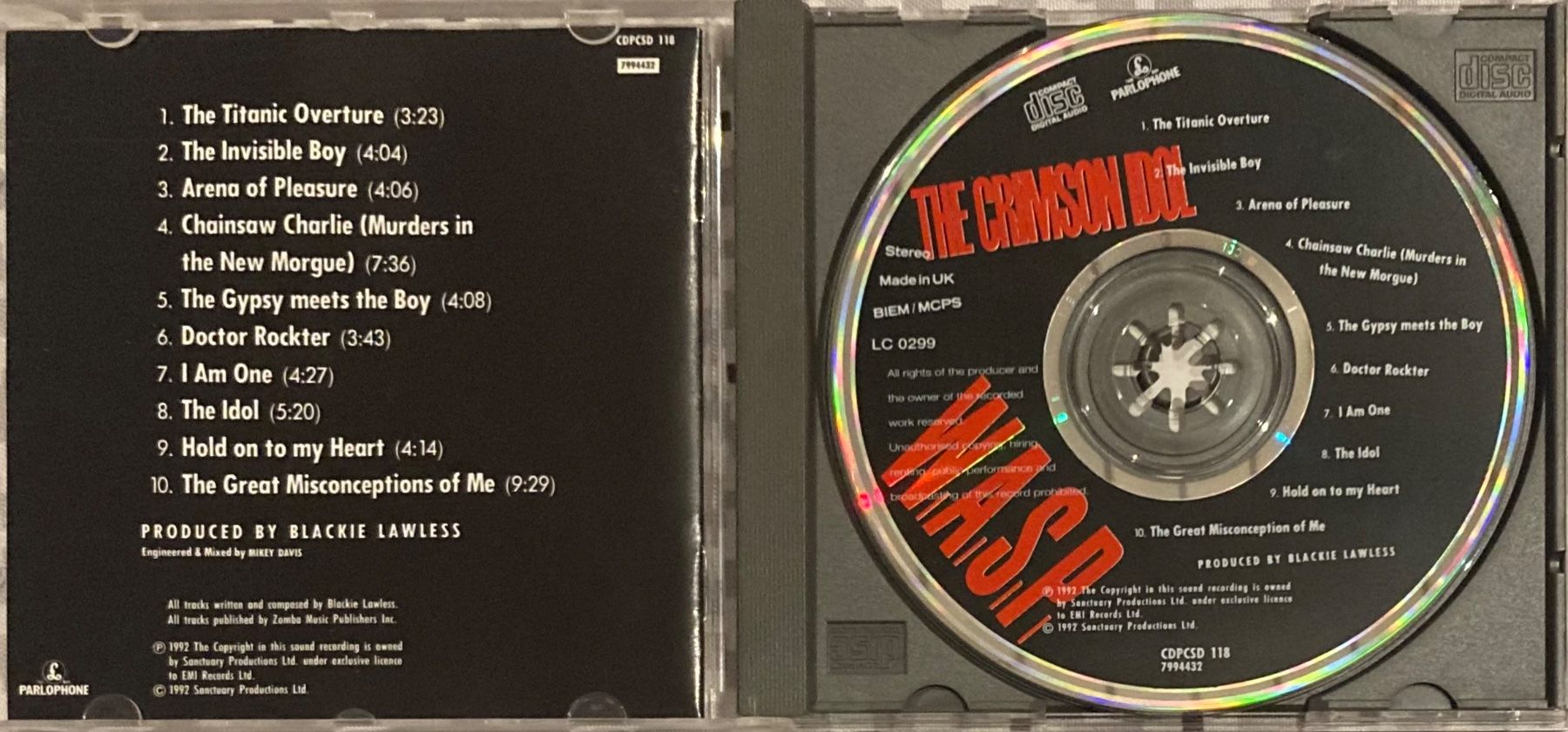 CD: W.A.S.P. - THE CRIMSON IDOL – Usato da Poliez-Pittet venduto da Newtown-Records 2