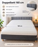 Doppelbett 160 cm grau mit Matratze guter Zustand