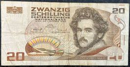 Seltene 20 Schilling Banknote - Österreichische Nationalb...