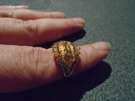 Ring goldfarbig, länglich, verstellbar