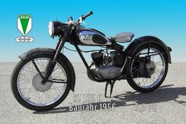 Blechschild-MOTORRAD DKW RT125H 6,5 PS BAUJAHR 1956