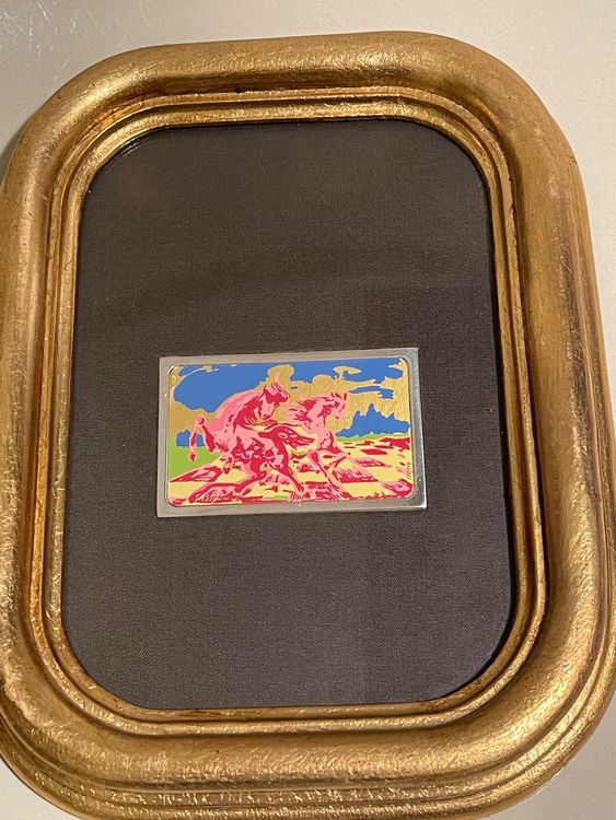Tableau miniature Aligi Sassu impression sur or 999 support (Gebraucht ...