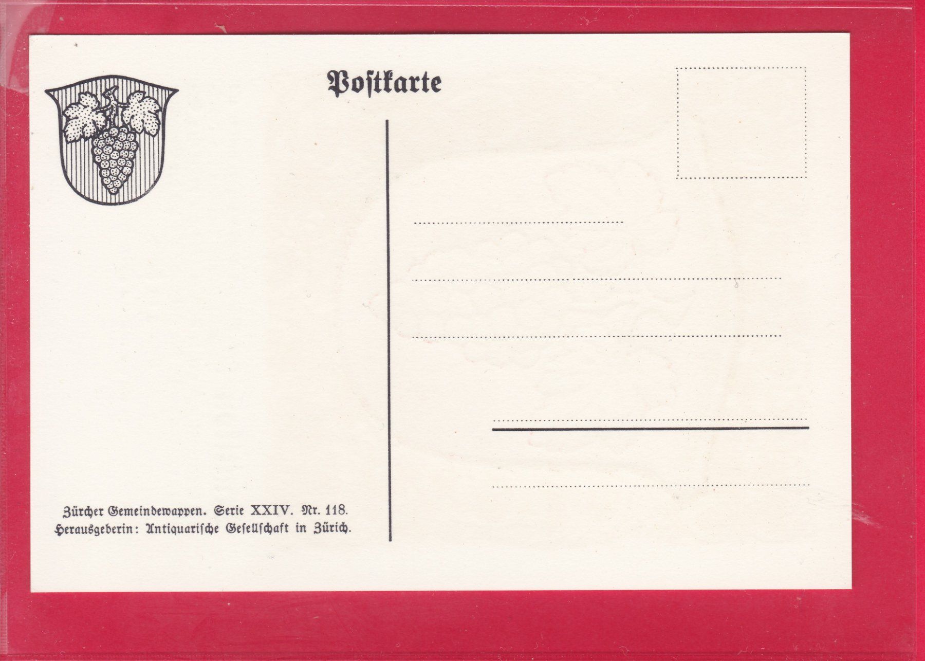 Cartoline postali: ZÜRCHER GEMEINDEWAPPEN, TRUTTIKON – Usato da Oberrieden venduto da Gebirgsstelze 1