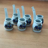 Vintage 6 Porzellan Trinkpfeifen aus den 70er Jahren
