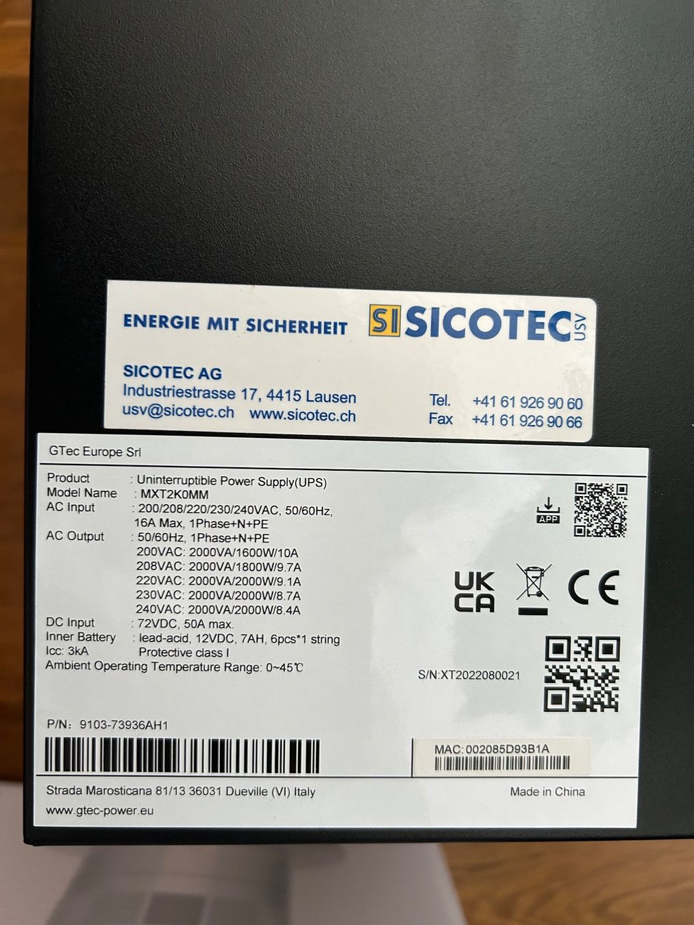 Elektronikbauteile: USV-Anlage Sicotec MATRIX MXT2K0MM – Gebraucht aus Zürich von miyata85 1
