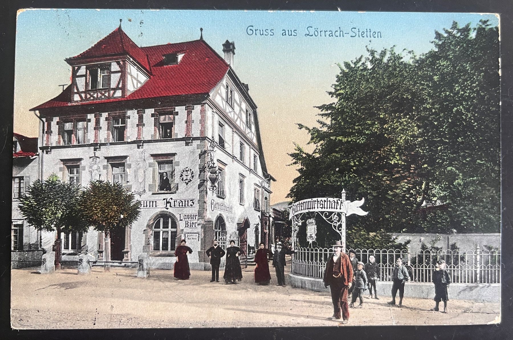 Cartoline postali: AK Gruss aus Lörrach-Stetten, belebt – Usato da Biberist venduto da Edelfloh