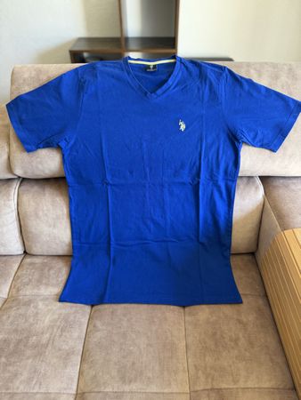 T-shirt bleu US Polo Assn. taille M, parfait pour l'été!