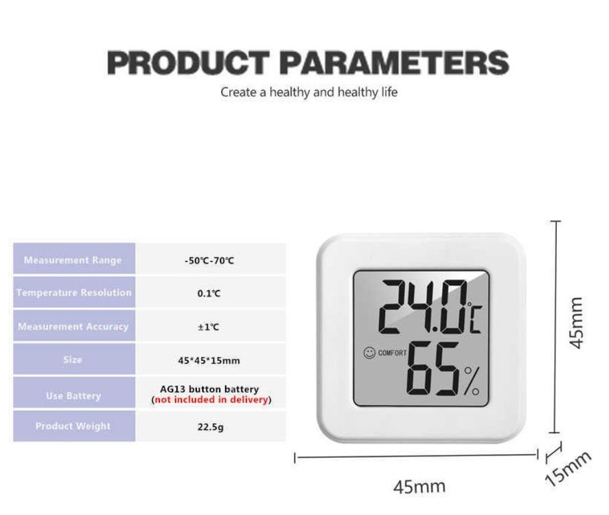 Digitales LCD Thermo-Hygrometer Für Zigarrenkisten – Eingebautes Hygrometer Mit Display, Perfekt Für Humidore, Gitarrenkoffer Und Weinkeller
