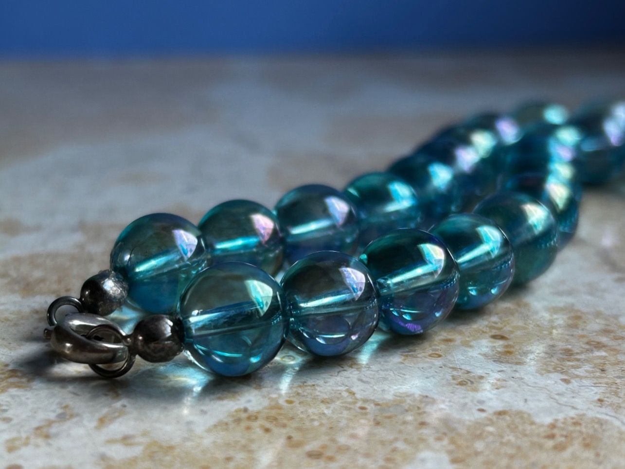 Catenine: Murmeln-Kette Meerblau (44cm) – Usato da Dittingen venduto da Bellevista 3