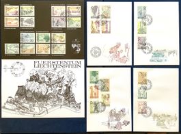1972-1973 Liechtenstein FDC + Folder Landschaften Komplett