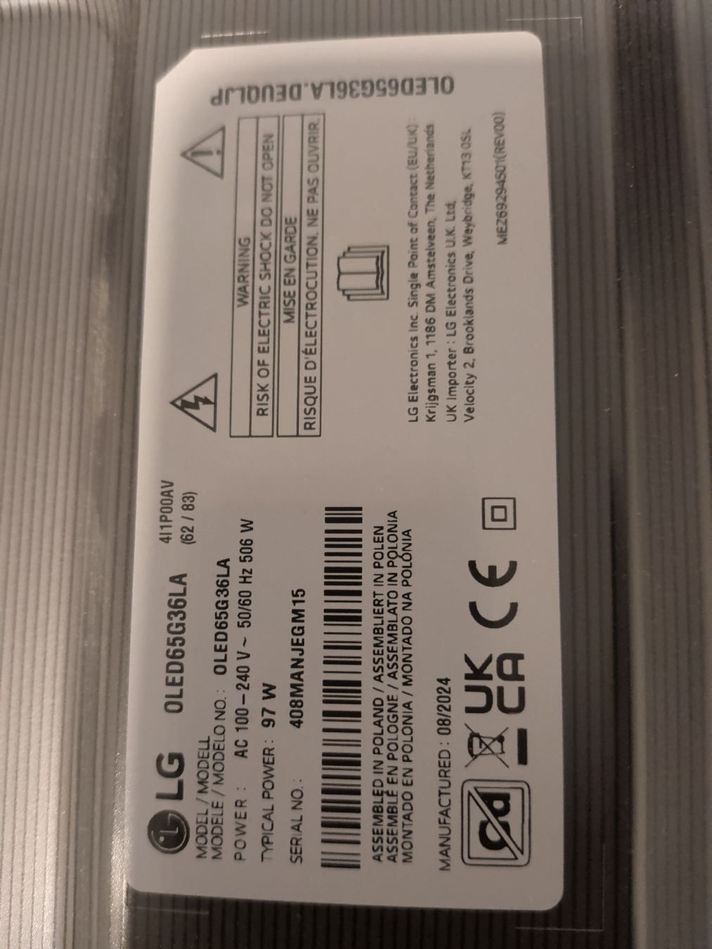 LG Appareils TV: LG OLED65G36LA 65Zoll Oled G3 – D'occasion à Bützberg par ser_9lq2 1