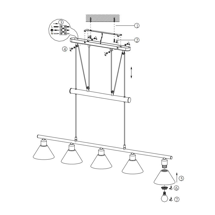 Lampadari & plafoniere: Pendelleuchte, Weiss, 102 cm x 14 cm – Nuovo (secondo la descrizione) da Kreuzlingen venduto da Smart-Light 2