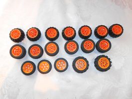 orange Lego Räder DM ca 42 + 50 mm  ( Set 804 )
