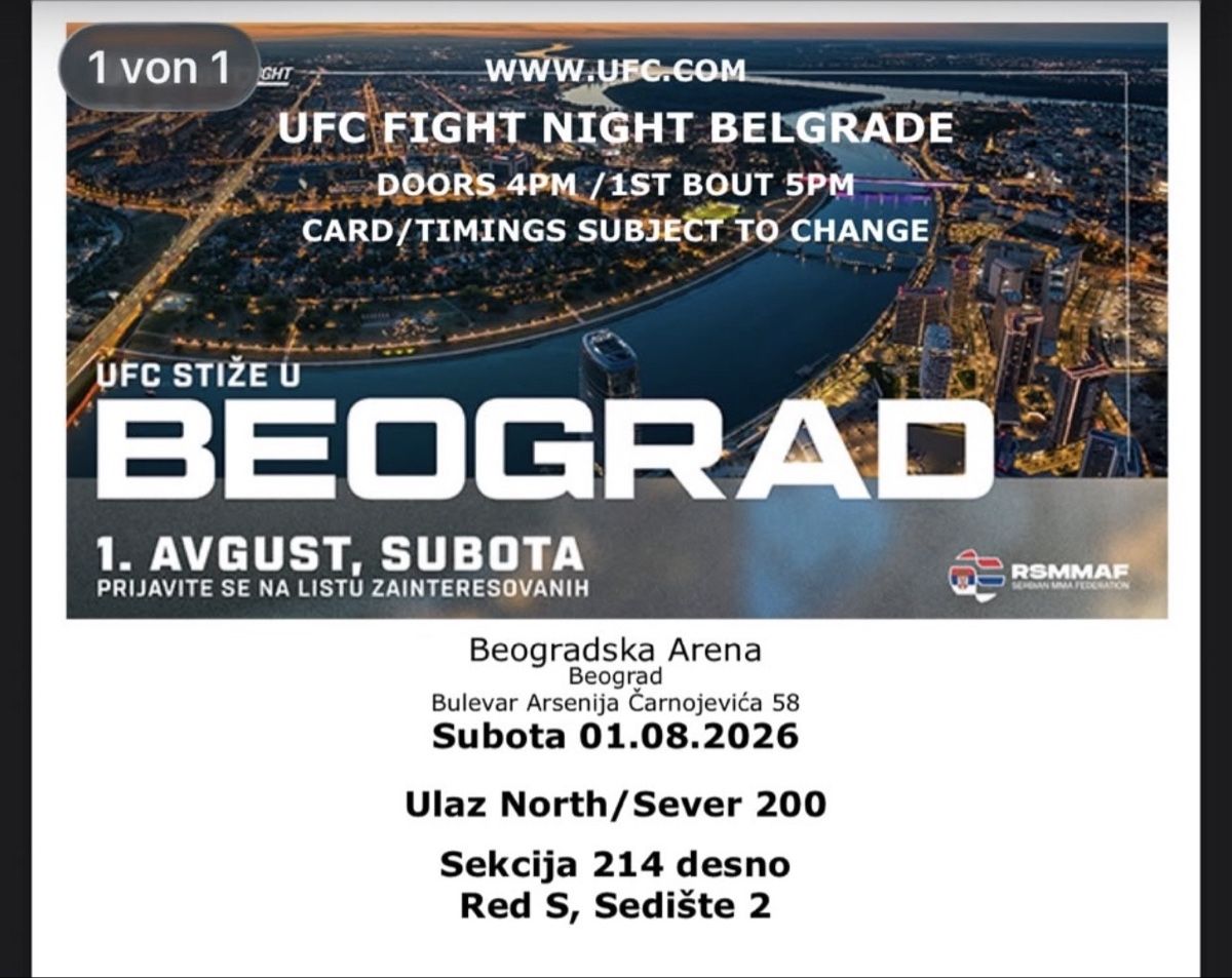 Billets: UFC FIGHT NIGHT – Neuf avec emballage d'origine à Niederuzwil par kze_mh7b 1