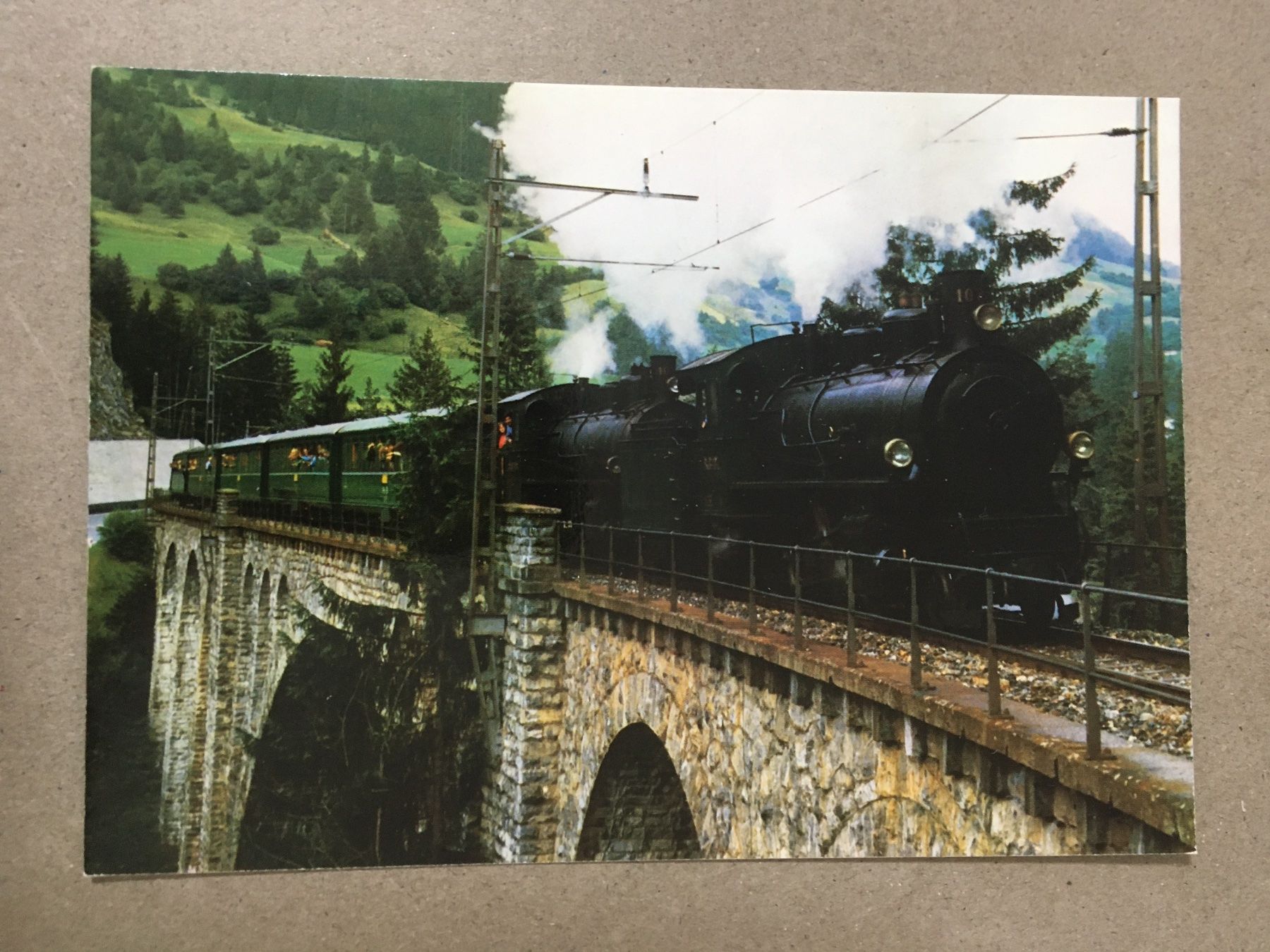 Ansichtskarten: AK Bahn Dampfextrazug der Rhätischen Bahn Viadukt Solis – Gebraucht aus Küttigen von Melisch1000