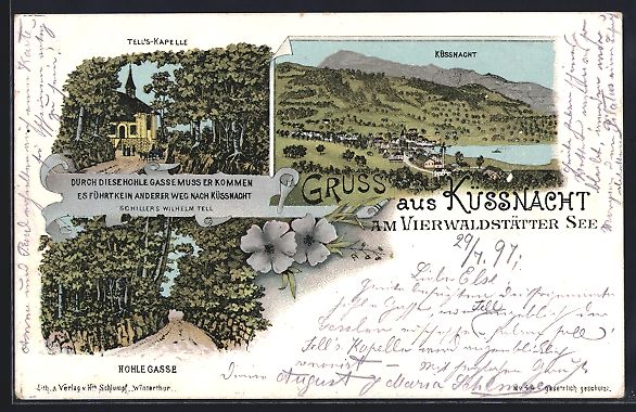 Cartoline postali: Litho Küssnacht / Vierwaldstätter See, – Usato da Berlin venduto da bartko-reher