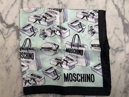 Moschino Silk Scarf, Mint Green 50cmx50cm