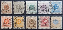 Schweden Kat. 17-26 gest. 1872 Kat. 183 Euro