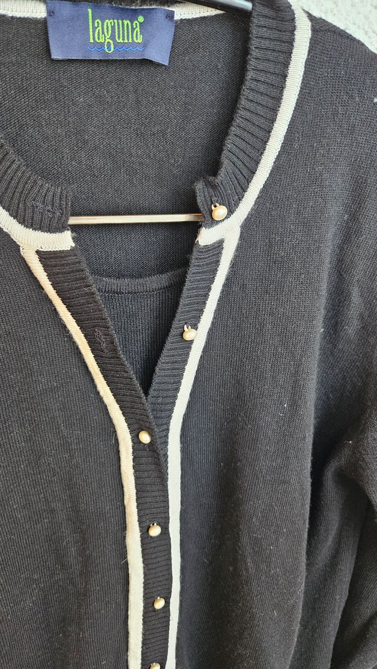 Maglioni & Felpe: Laguna Pullover (Strickjacken-Optik), schwarz/weiss, Gr. 40 – Usato da Staffelbach venduto da Frisco77 3
