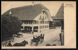 Münsingen, Gasthof zum Ochsen mit Kutsc