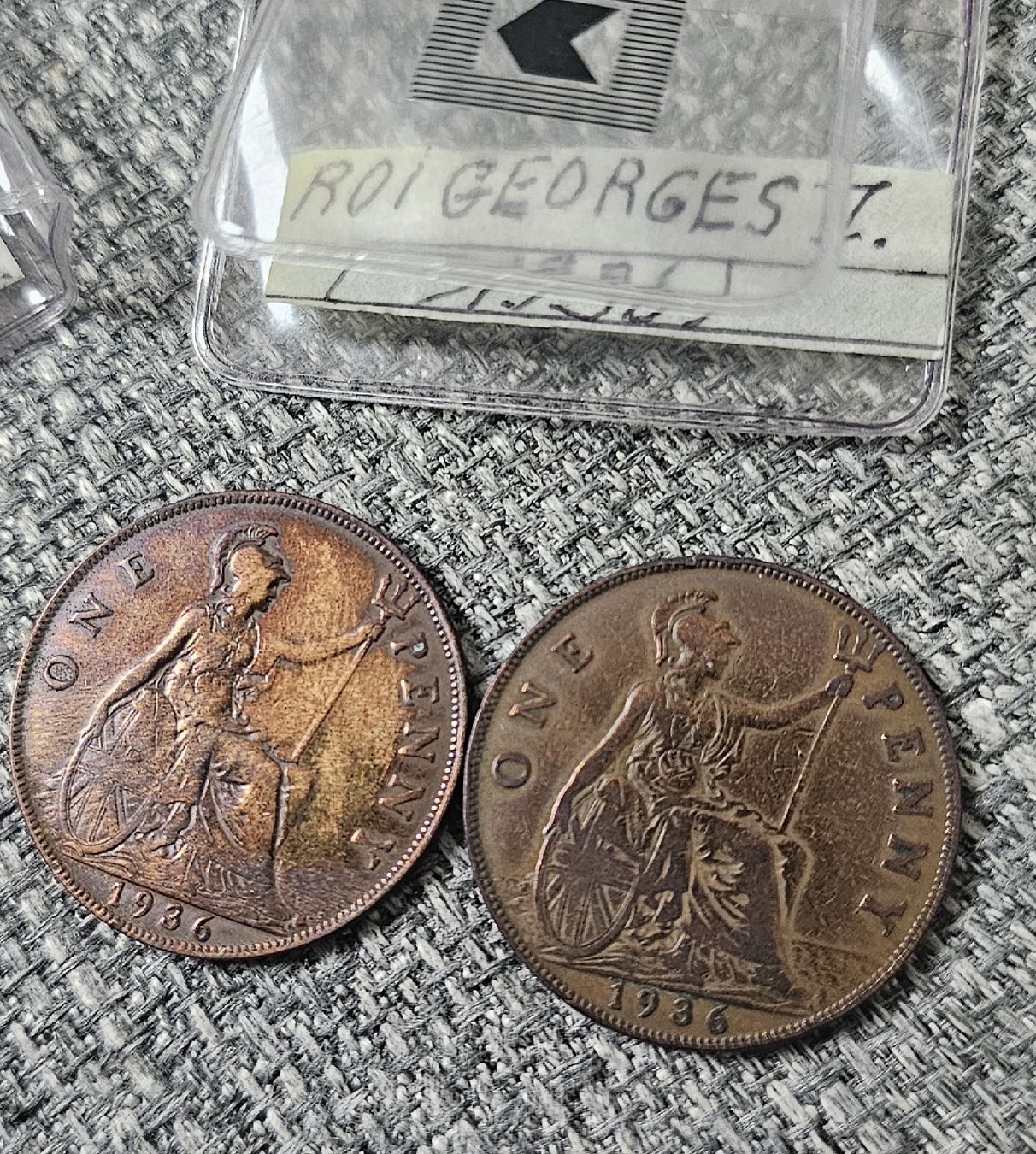 Tutti le monete: 1936 -  2×ONE PENNY Roi GEORGES V – Usato da Genève venduto da Fresko01 1