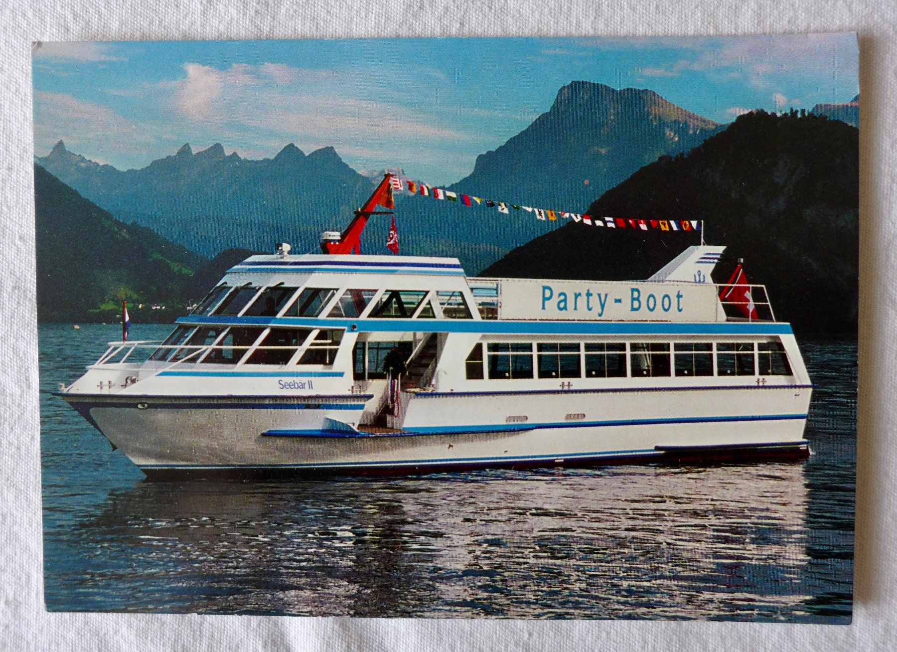 Cartes postales: AK Partyboot MS SEEBÄR, Würth-Werft Weggis – D'occasion à Wallisellen par aloa09